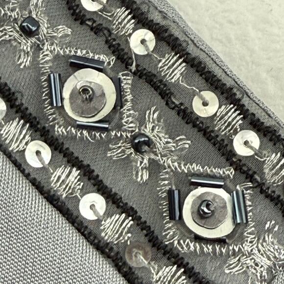 Vintage Xhilaration Womens Small Y2K Silver Satin Beaded Sequin Babydoll Camisol - Picture 4 of 12